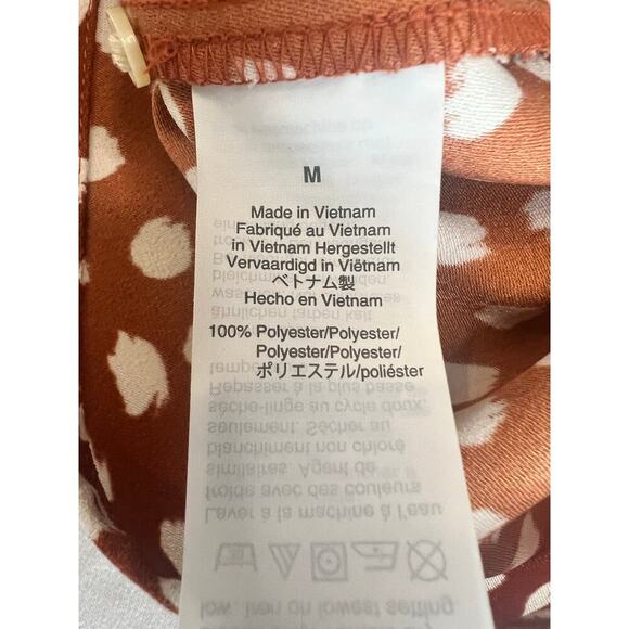 J.CREW Drapey Ruffleneck Top, Brushstroke, Printed 365 Crepe, Medium, Orange - Picture 10 of 12